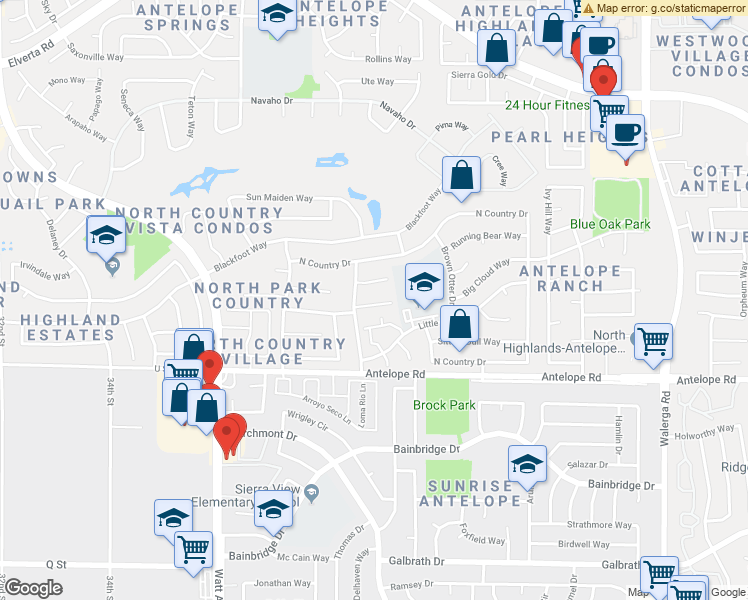 map of restaurants, bars, coffee shops, grocery stores, and more near 3733 Light Foot Court in Sacramento