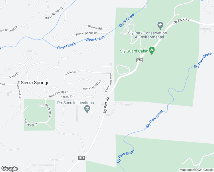map of restaurants, bars, coffee shops, grocery stores, and more near 5748 Columbine Way in Pollock Pines