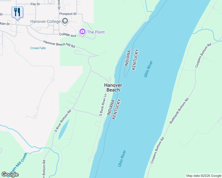 map of restaurants, bars, coffee shops, grocery stores, and more near in Hanover Beach