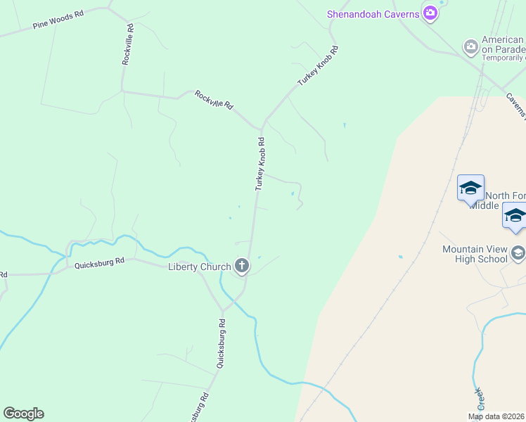 map of restaurants, bars, coffee shops, grocery stores, and more near 364 Turkey Knob Road in Quicksburg