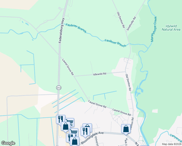map of restaurants, bars, coffee shops, grocery stores, and more near 26591 Idlewild Road in Federalsburg