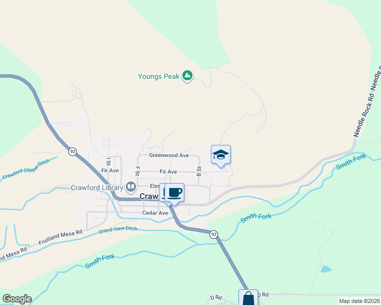 map of restaurants, bars, coffee shops, grocery stores, and more near 48-52 B Street in Crawford