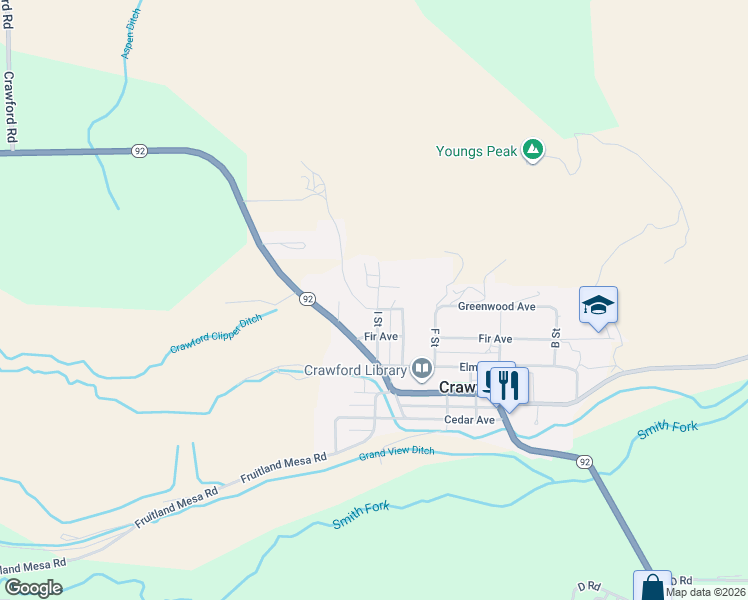 map of restaurants, bars, coffee shops, grocery stores, and more near 449 I Street in Crawford
