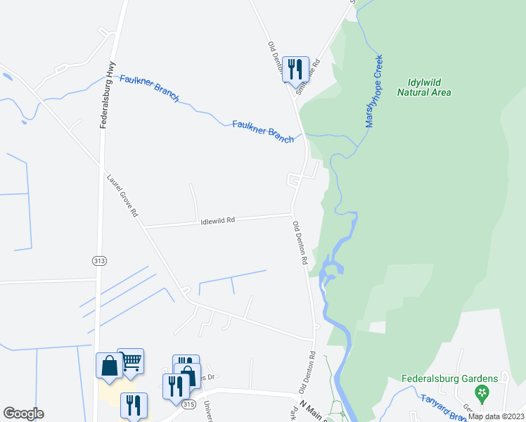 map of restaurants, bars, coffee shops, grocery stores, and more near 606 Denton Road in Federalsburg