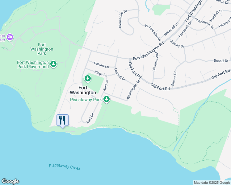 map of restaurants, bars, coffee shops, grocery stores, and more near 13312 Digges Terrace in Fort Washington