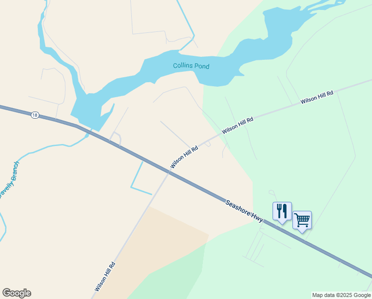map of restaurants, bars, coffee shops, grocery stores, and more near Wilson Hill Road in Georgetown