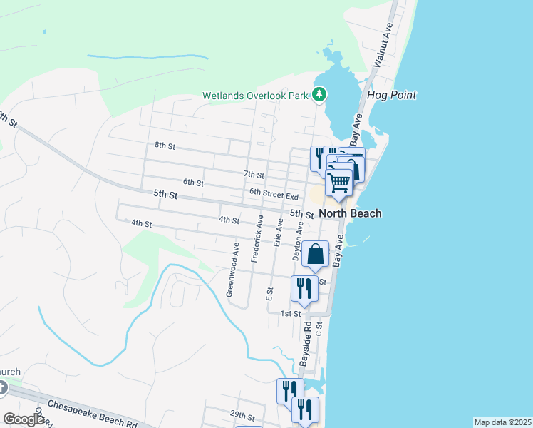 map of restaurants, bars, coffee shops, grocery stores, and more near 3931 5th Street in North Beach