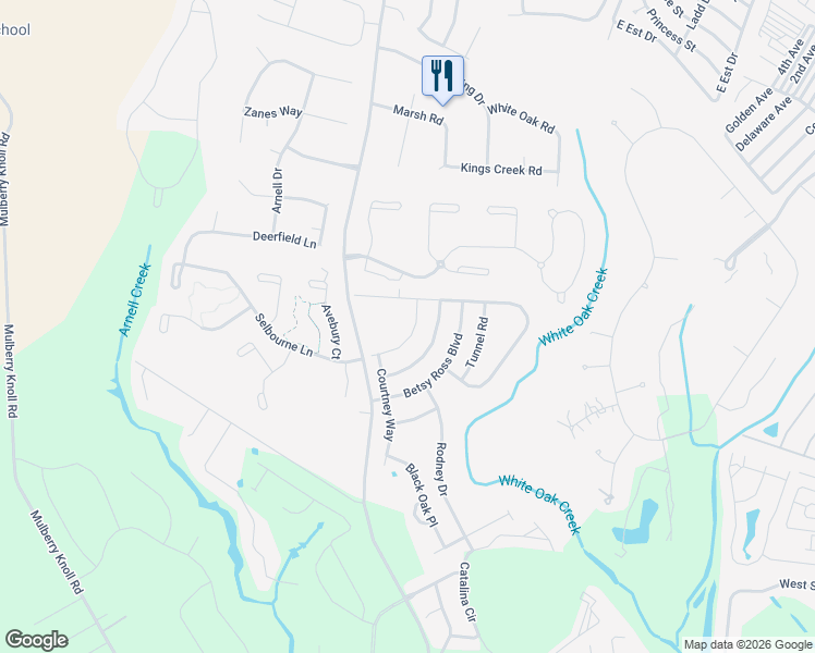 map of restaurants, bars, coffee shops, grocery stores, and more near 35512 Hedgerow Lane in Rehoboth Beach