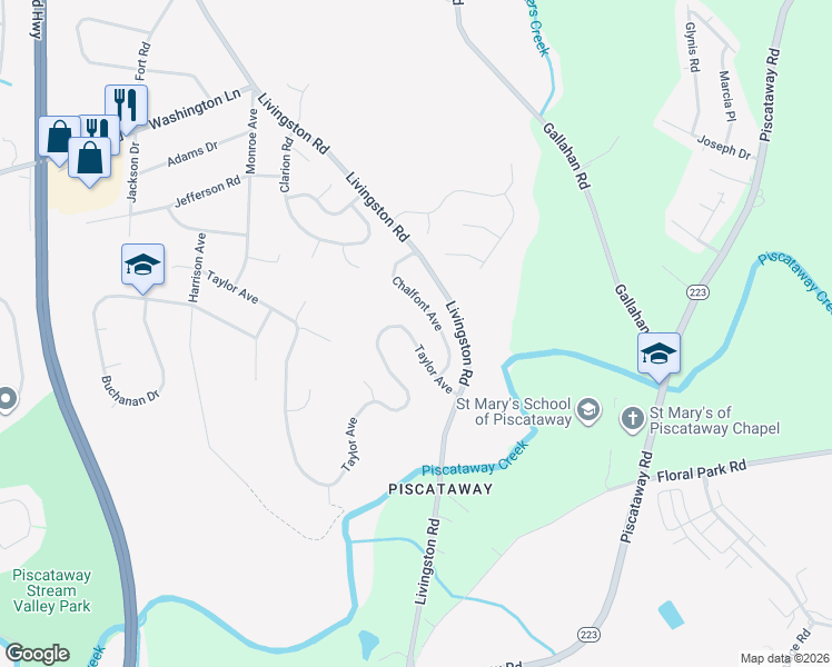 map of restaurants, bars, coffee shops, grocery stores, and more near 1910 Taylor Avenue in Fort Washington