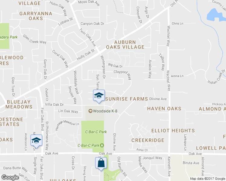 map of restaurants, bars, coffee shops, grocery stores, and more near 8317 Keyesport Way in Citrus Heights