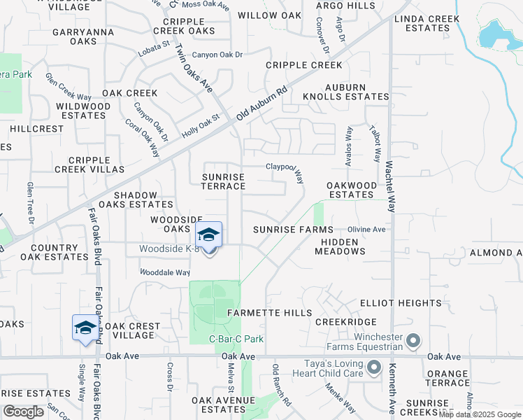 map of restaurants, bars, coffee shops, grocery stores, and more near 8317 Keyesport Way in Citrus Heights