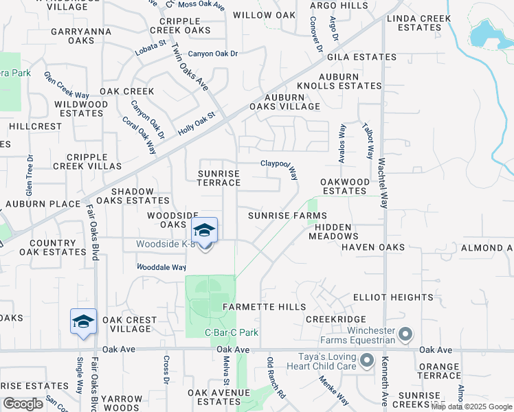 map of restaurants, bars, coffee shops, grocery stores, and more near 8317 Keyesport Way in Citrus Heights