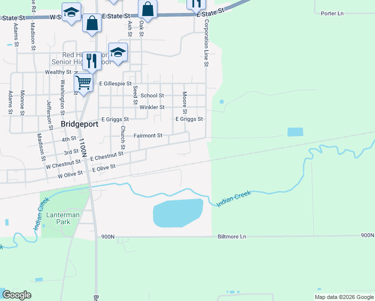 map of restaurants, bars, coffee shops, grocery stores, and more near 728 Maple Street in Bridgeport