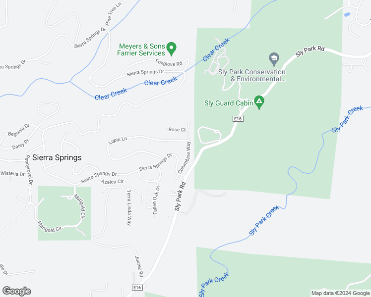 map of restaurants, bars, coffee shops, grocery stores, and more near 5716 Columbine Way in Pollock Pines