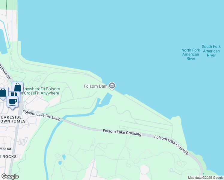 map of restaurants, bars, coffee shops, grocery stores, and more near 7794 Folsom Dam Road in Folsom