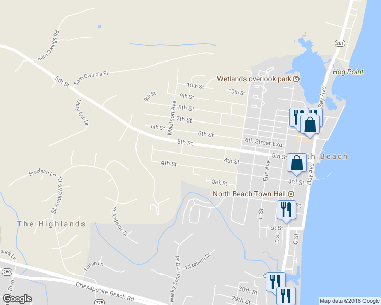 map of restaurants, bars, coffee shops, grocery stores, and more near 3710 4th Street in North Beach