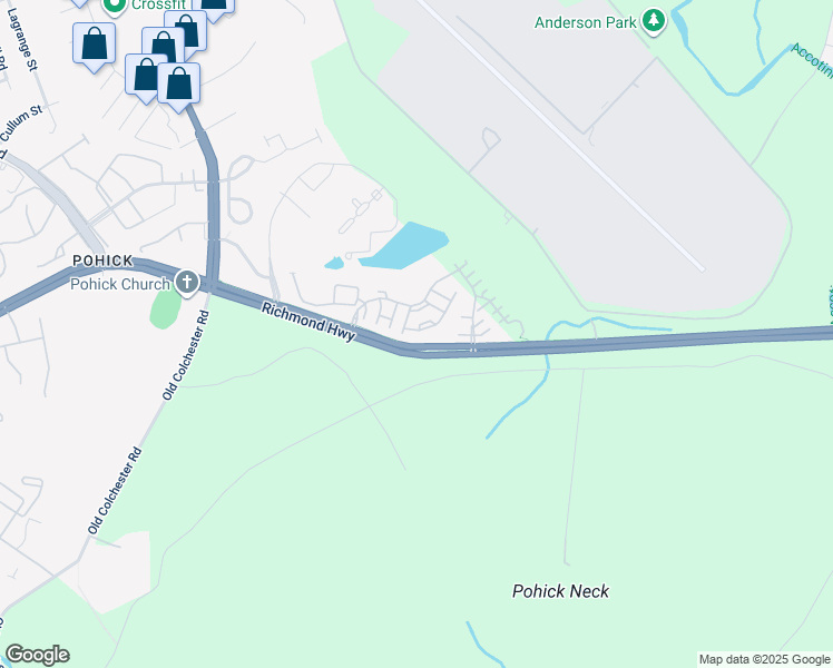 map of restaurants, bars, coffee shops, grocery stores, and more near 7029 Stone Inlet Drive in Fort Belvoir