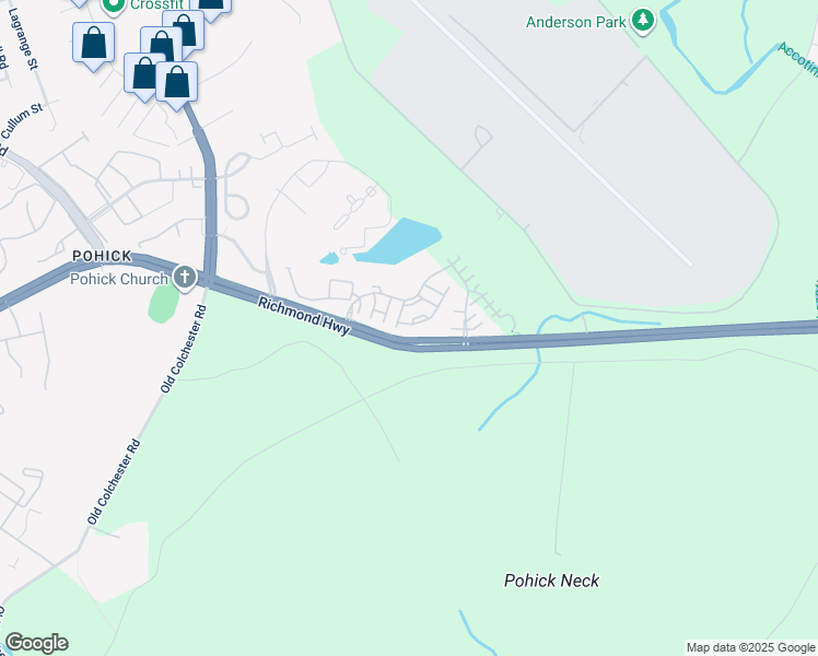 map of restaurants, bars, coffee shops, grocery stores, and more near 7029 Stone Inlet Drive in Fort Belvoir