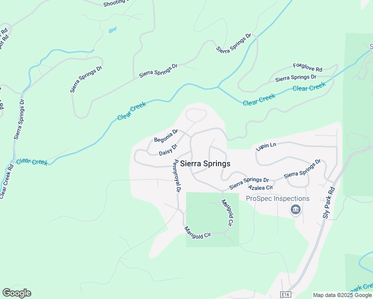 map of restaurants, bars, coffee shops, grocery stores, and more near 5574 Sierra Springs Drive in Pollock Pines