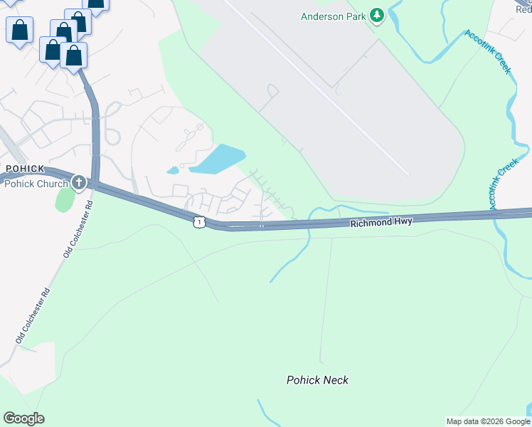 map of restaurants, bars, coffee shops, grocery stores, and more near 7024 Regional Inlet Drive in Fort Belvoir