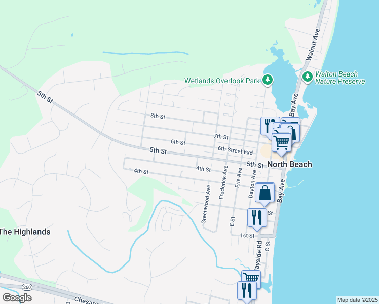 map of restaurants, bars, coffee shops, grocery stores, and more near 3808 5th Street in North Beach