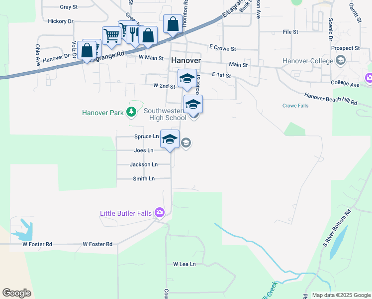 map of restaurants, bars, coffee shops, grocery stores, and more near 273 South Main Cross Street in Hanover