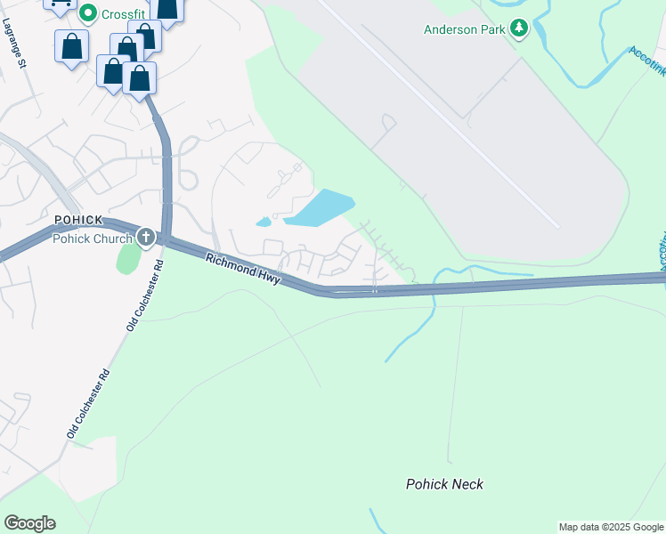 map of restaurants, bars, coffee shops, grocery stores, and more near 7020 Stone Inlet Drive in Fort Belvoir