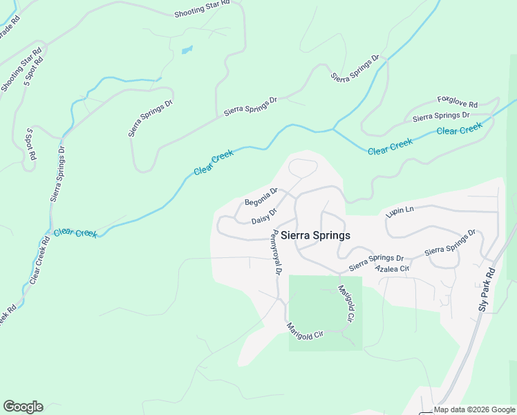 map of restaurants, bars, coffee shops, grocery stores, and more near 5530 Begonia Drive in Pollock Pines