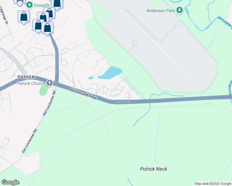 map of restaurants, bars, coffee shops, grocery stores, and more near 7018 Stone Inlet Drive in Fort Belvoir