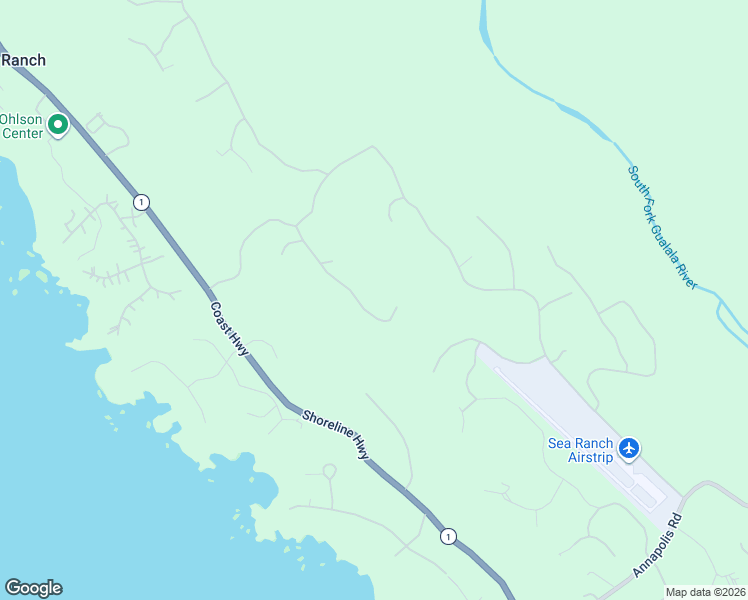 map of restaurants, bars, coffee shops, grocery stores, and more near 36840 Greencroft Close in Sea Ranch