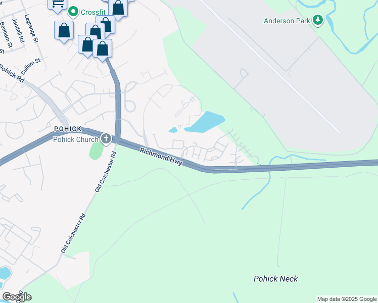 map of restaurants, bars, coffee shops, grocery stores, and more near 9173 Ciri Inlet Court in Fort Belvoir