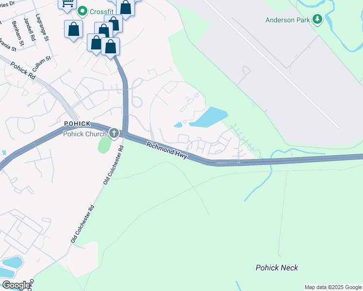 map of restaurants, bars, coffee shops, grocery stores, and more near 9236 Point Replete Drive in Fort Belvoir