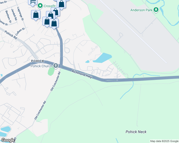 map of restaurants, bars, coffee shops, grocery stores, and more near 9238 Point Replete Drive in Fort Belvoir