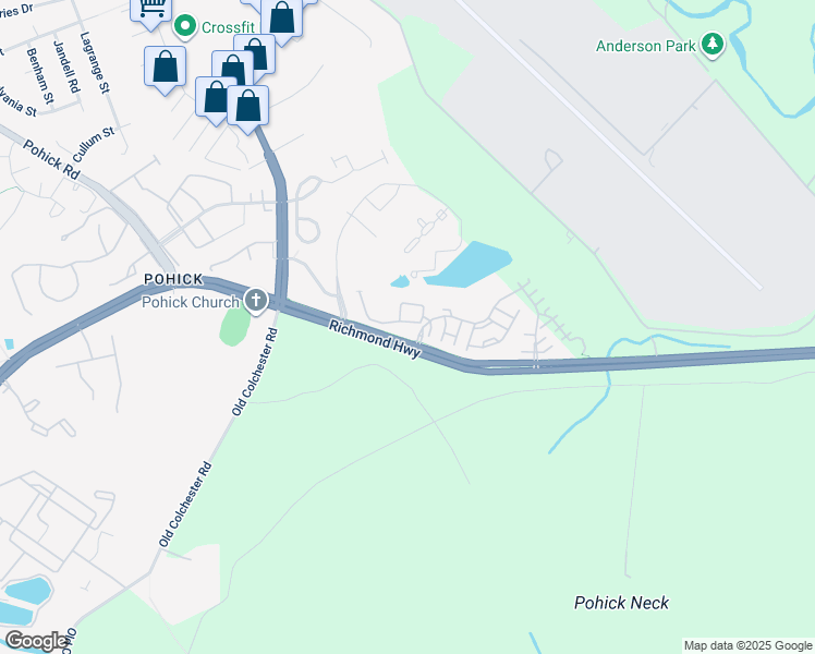 map of restaurants, bars, coffee shops, grocery stores, and more near 9236 Point Replete Drive in Fort Belvoir