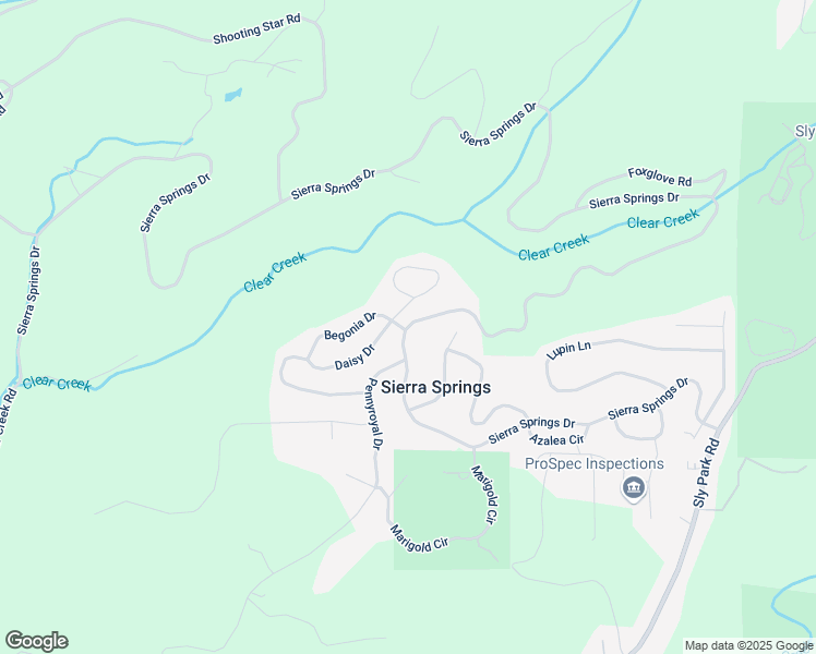 map of restaurants, bars, coffee shops, grocery stores, and more near Sierra Springs Drive in Pollock Pines