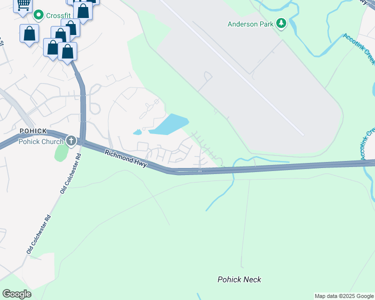 map of restaurants, bars, coffee shops, grocery stores, and more near 9106 Park Cove Drive in Fort Belvoir