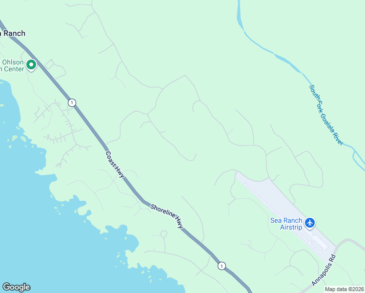 map of restaurants, bars, coffee shops, grocery stores, and more near 36840 Greencroft Close in Sea Ranch