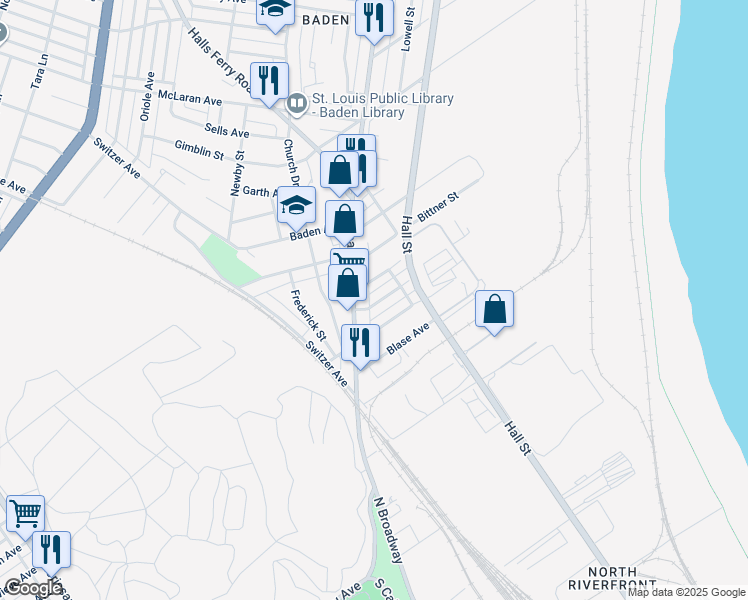 map of restaurants, bars, coffee shops, grocery stores, and more near 761 Ponce Avenue in St. Louis