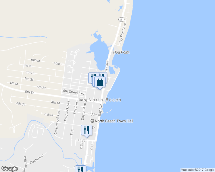map of restaurants, bars, coffee shops, grocery stores, and more near 9213 Annapolis Avenue in North Beach