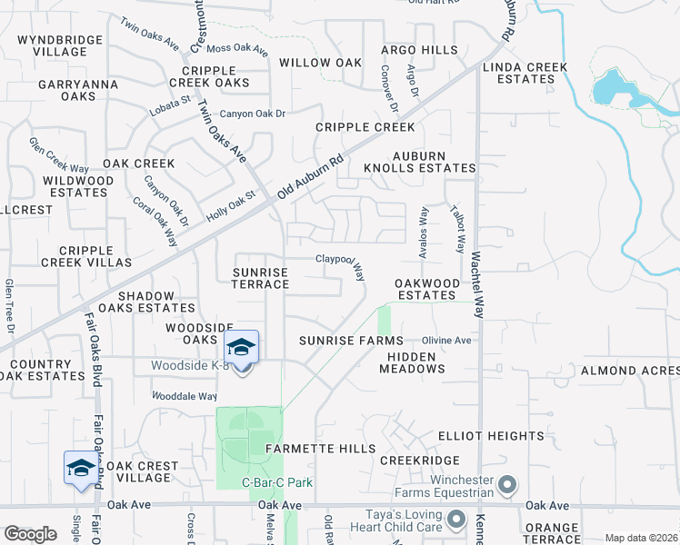 map of restaurants, bars, coffee shops, grocery stores, and more near 8372 Berman Walk Way in Citrus Heights