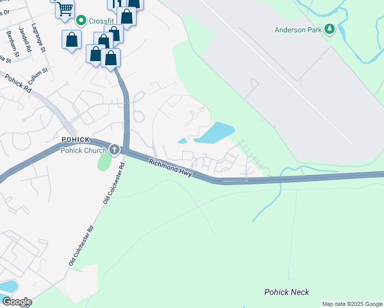 map of restaurants, bars, coffee shops, grocery stores, and more near 7115 Point Replete Circle in Fort Belvoir