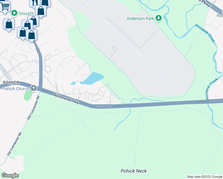 map of restaurants, bars, coffee shops, grocery stores, and more near 6945 Repose Place in Fort Belvoir