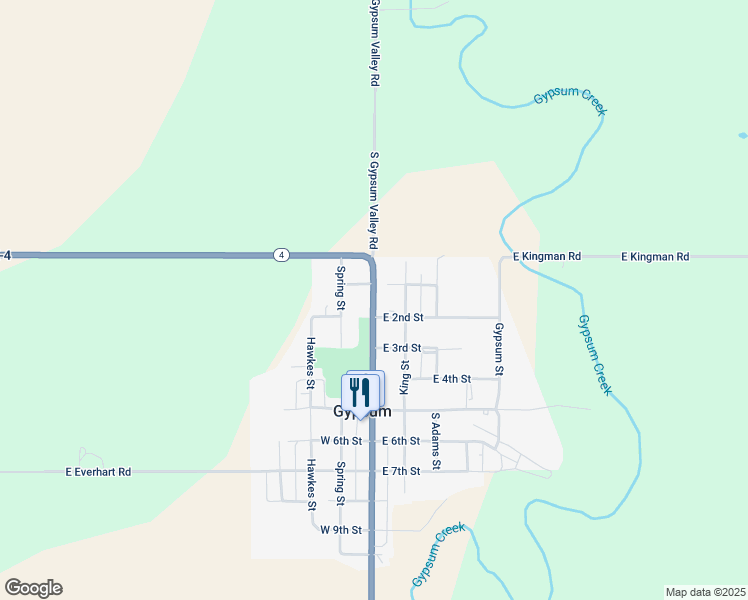 map of restaurants, bars, coffee shops, grocery stores, and more near 147 Kansas 4 in Gypsum