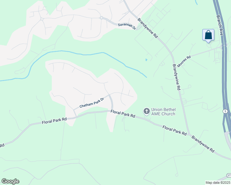 map of restaurants, bars, coffee shops, grocery stores, and more near 6609 Chatham Park Drive in Brandywine