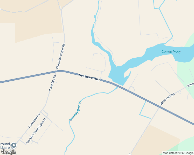 map of restaurants, bars, coffee shops, grocery stores, and more near 12539 Seashore Highway in Bridgeville