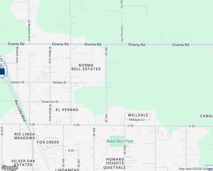 map of restaurants, bars, coffee shops, grocery stores, and more near 7745 9th Street in Elverta