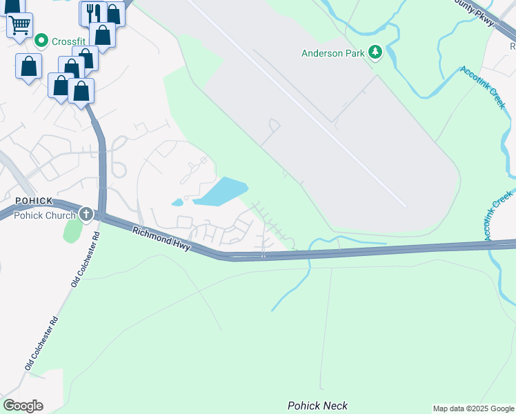 map of restaurants, bars, coffee shops, grocery stores, and more near 6905 Inlet Cove Drive in Fort Belvoir