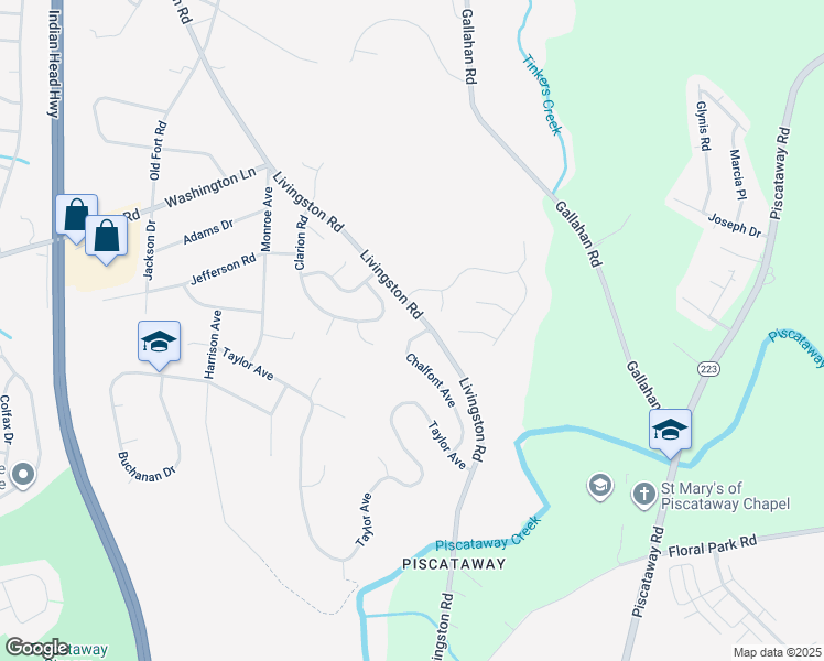 map of restaurants, bars, coffee shops, grocery stores, and more near 13103 Chalfont Avenue in Fort Washington
