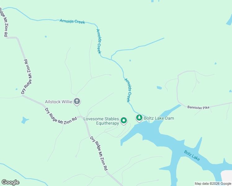 map of restaurants, bars, coffee shops, grocery stores, and more near 1775 Dry Ridge Mount Zion Road in Dry Ridge