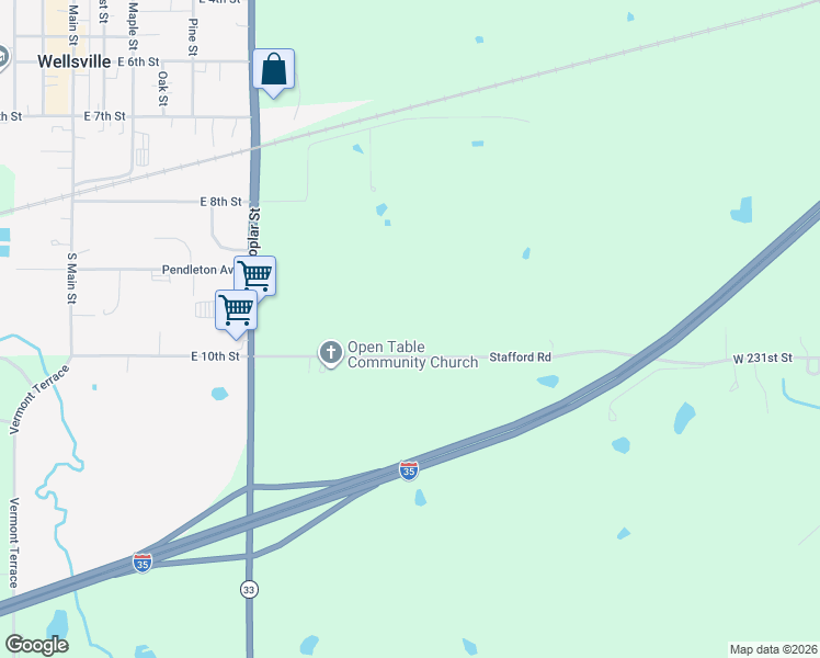 map of restaurants, bars, coffee shops, grocery stores, and more near 4775 Stafford Road in Wellsville